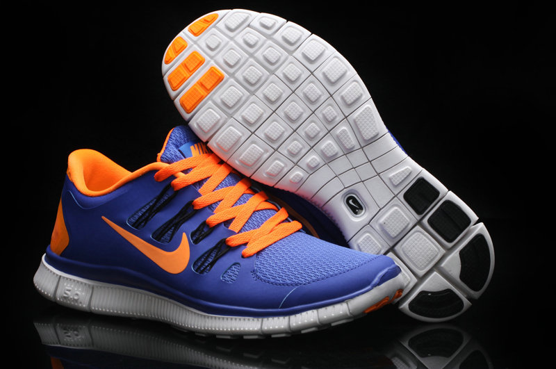 Hot Nike Free5.0 Women Shoes Blue/Darkorange